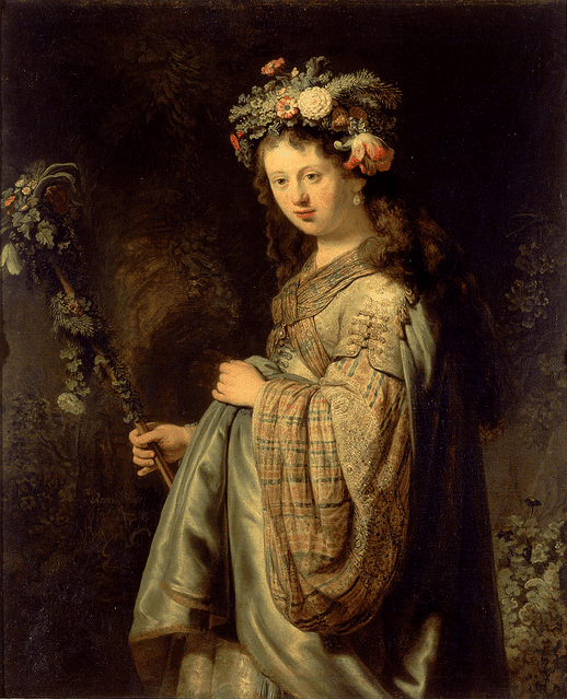 Artistas famosos que passaram por dificuldades financeiras - Rembrandt 4 flora 1634 rembrandt min